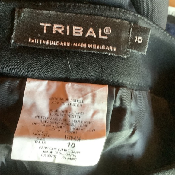 Tribal Size 10 Black Lined Zip Side Slit Midi Pencil Skirt - Picture 7 of 7